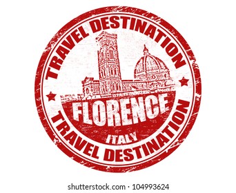 Grunge rubber stamp with the text travel destinations Florence inside, vector illustration