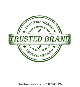 Grunge rubber stamp with the text trusted brand written inside, vector illustration