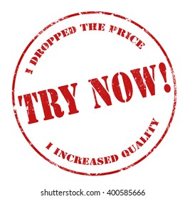 Grunge rubber stamp with text Try Now,vector illustration