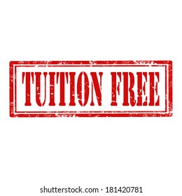 Grunge rubber stamp with text Tuition Free,vector illustration