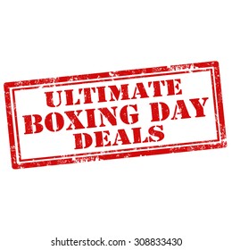 Grunge rubber stamp with text Ultimate Boxing Day Deals,vector illustration