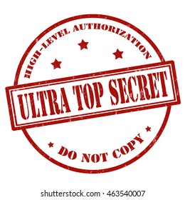 Grunge rubber stamp with text Ultra Top Secret,vector illustration