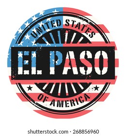 Grunge rubber stamp with the text United States of America, El Paso, vector illustration