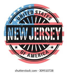 Grunge rubber stamp with the text United States of America, New Jersey, vector illustration