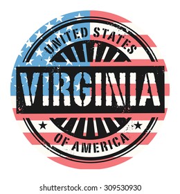 Grunge rubber stamp with the text United States of America, Virginia, vector illustration