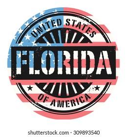 Grunge rubber stamp with the text United States of America, Florida, vector illustration