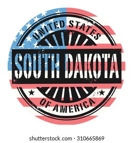 Grunge rubber stamp with the text United States of America, South Dakota, vector illustration