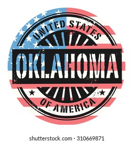 Grunge rubber stamp with the text United States of America, Oklahoma, vector illustration