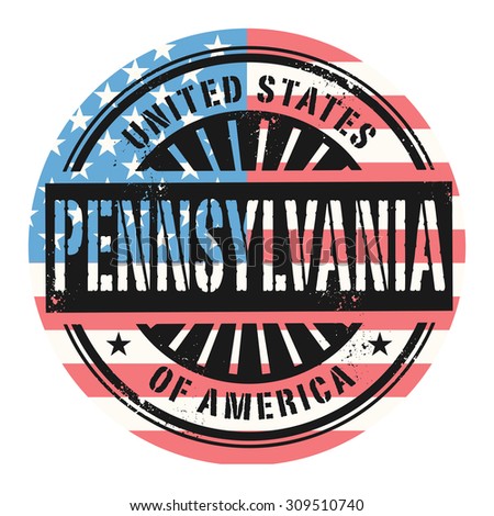 Grunge rubber stamp with the text United States of America, Pennsylvania, vector illustration
