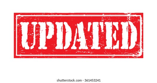 Grunge rubber stamp with text "updated" inside,vector illustration