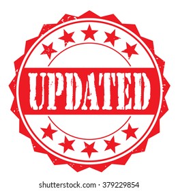 grunge rubber stamp with text "updated" on white, vector illustration