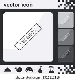 Grunge rubber stamp with text vacancy flat set of buttons vector icon.