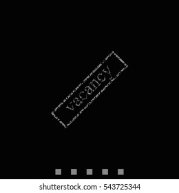 Grunge rubber stamp with text vacancy icon.