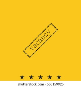 Grunge rubber stamp with text vacancy icon.