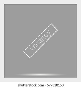 Grunge rubber stamp with text vacancy icon.