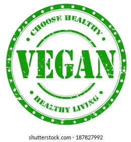 Grunge rubber stamp with text Vegan,vector illustration