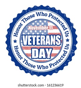 Grunge rubber stamp with the text Veterans Day written inside, vector illustration