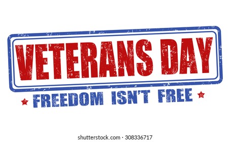 Grunge rubber stamp with the text Veterans Day written inside, vector illustration