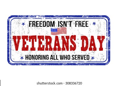 Grunge rubber stamp with the text Veterans Day written inside, vector illustration