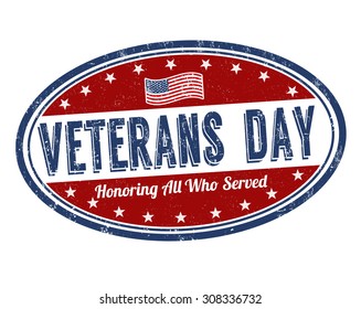 Grunge rubber stamp with the text Veterans Day written inside, vector illustration