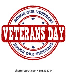 Grunge rubber stamp with the text Veterans Day written inside, vector illustration