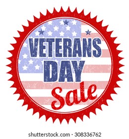 Grunge rubber stamp with the text Veterans Day Sale written inside, vector illustration