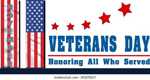 Grunge rubber stamp with the text Veterans Day written inside, vector illustration USA flag