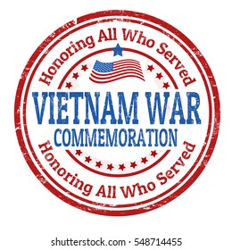 Grunge rubber stamp with the text Vietnam War Commemoration written inside, vector illustration