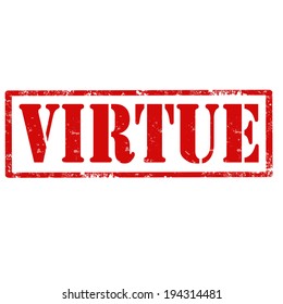 Grunge rubber stamp with text Virtue,vector illustration