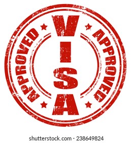 Grunge rubber stamp with text Visa,vector illustration