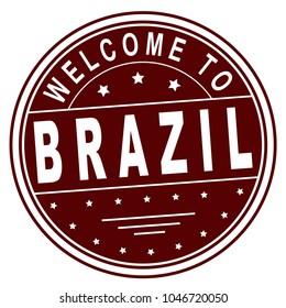 grunge rubber stamp with text "Welcome to Brazil" on white, vector illustration