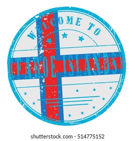 grunge rubber stamp with text "welcome to Faroe Islands" on white, vector illustration