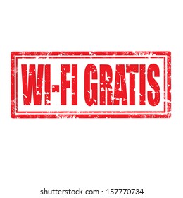 Grunge rubber stamp with text Wi-Fi Gratis,vector illustration