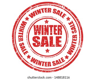 Grunge rubber stamp with text Winter sale,vector illustration