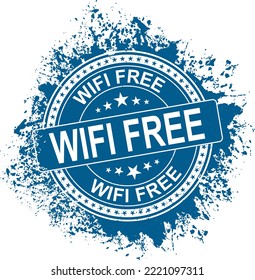grunge rubber stamp with the text wireless internet written inside the stamp
