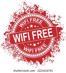 grunge rubber stamp with the text wireless internet written inside the stamp
