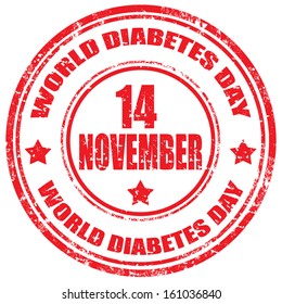 Grunge rubber stamp with text World Diabetes Day,vector illustration