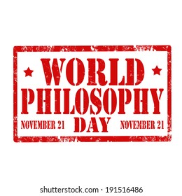 Grunge rubber stamp with text World Philosophy Day,vector illustration
