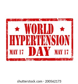 Grunge rubber stamp with text World Hypertension Day,vector illustration