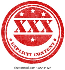 Grunge rubber stamp with text XXX-Explicit Content,vector illustration