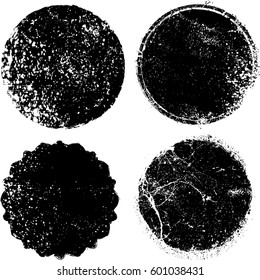 Grunge rubber Stamp texture, Circles. Banners, Insignias , Logos, Icons, Labels and Badges Set . vector distress design element. blank shape.