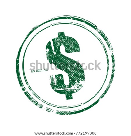 Grunge rubber stamp with the US Dollar Symbol