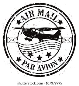 Grunge rubber stamp / Vector grunge air mail