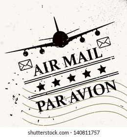 Grunge rubber stamp / Vector grunge air mail 