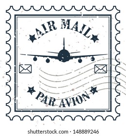 Grunge rubber stamp / Vector grunge air mail 