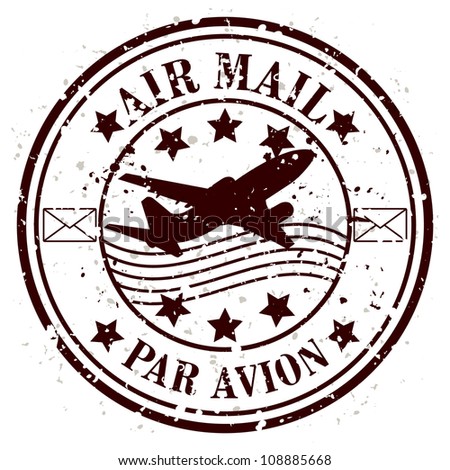 Grunge rubber stamp / Vector grunge air mail