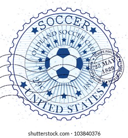 Grunge rubber stamp / Vector soccer stamp / Vector soccer badge labels