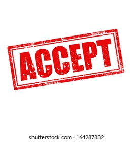 Grunge rubber stamp with word Accept,vector illustration