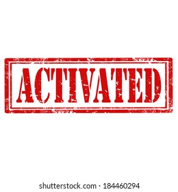 Grunge rubber stamp with word Activated,vector illustration