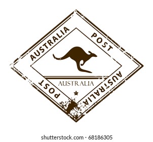 Grunge rubber stamp with word Australia inside, vector illustration